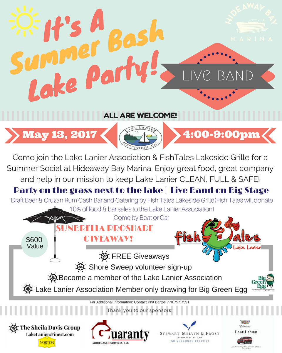 The Sheila Davis Group sponsors Lake Lanier Association Event at Fish Tales Grill Hideaway Marina