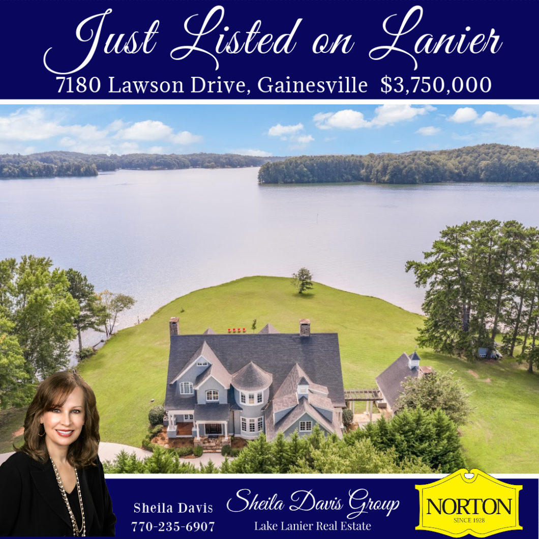 Lake Lanier Luxury home on a waterfront point lot for sale