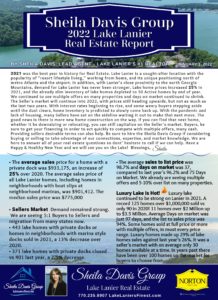 2022 Lake Lanier Real Estate Forecast and 2021 Report